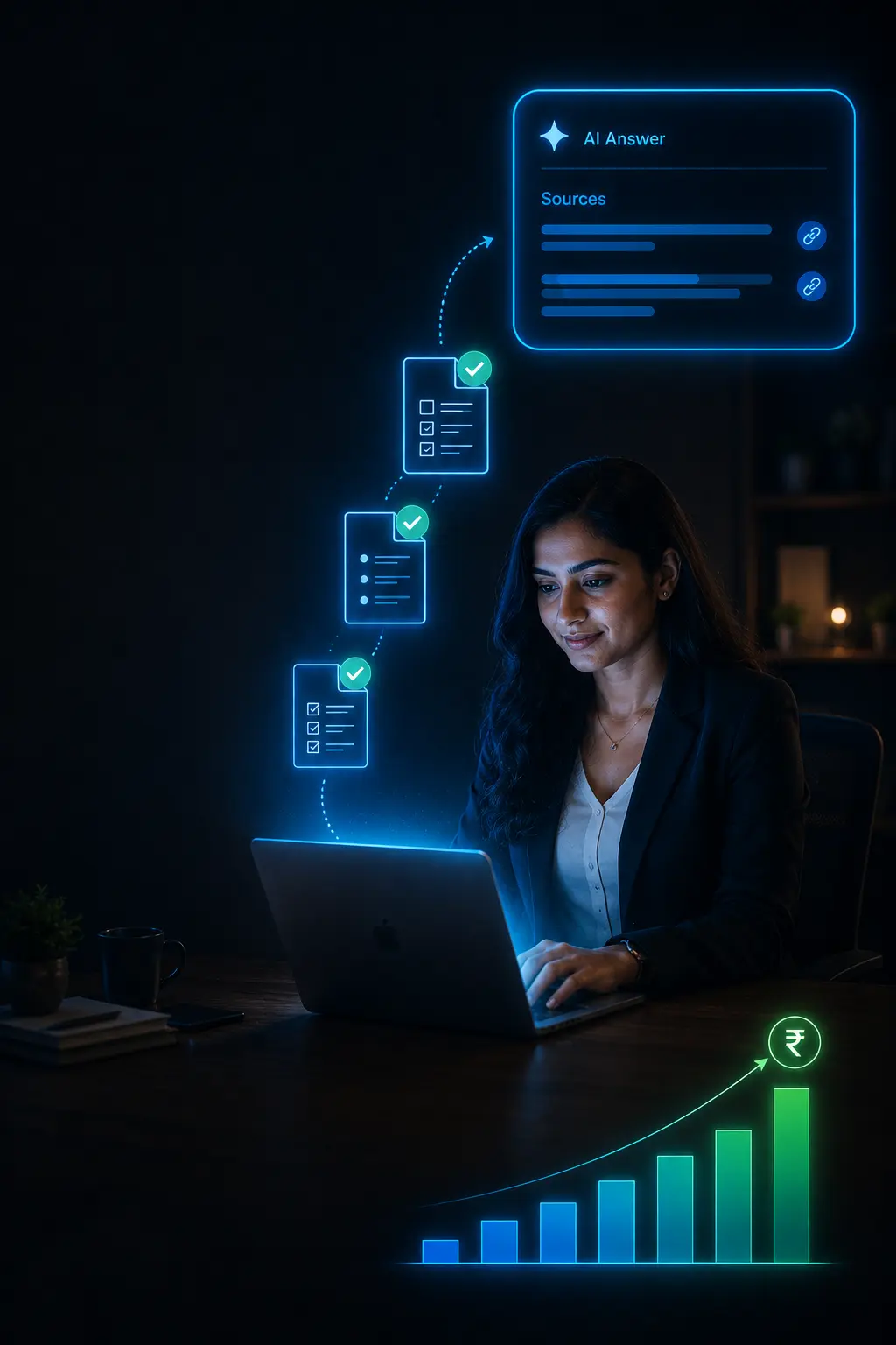 Professional creating structured content that earns AI citations and improves search visibility through content marketing services in Chennai.